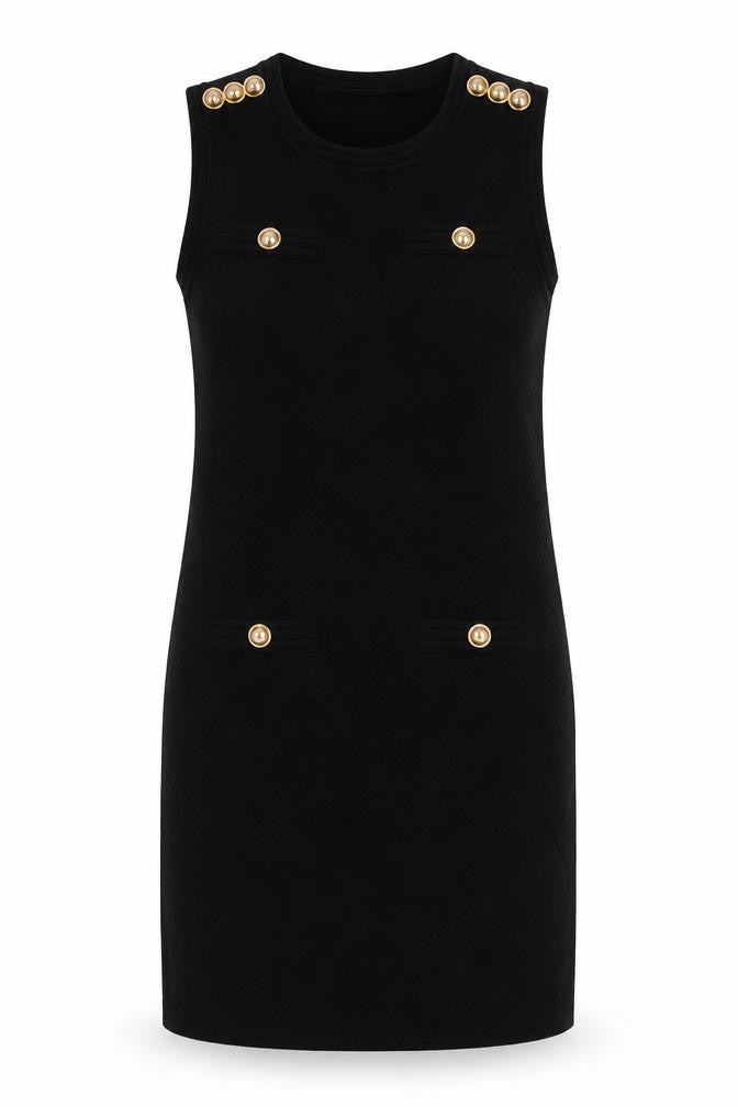 Yu & Me Paris Womens Black Acrylic Jumper Dress Size S Crew Neck Pullover - S/M