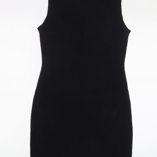 Yu & Me Paris Womens Black Acrylic Jumper Dress Size S Crew Neck Pullover - S/M