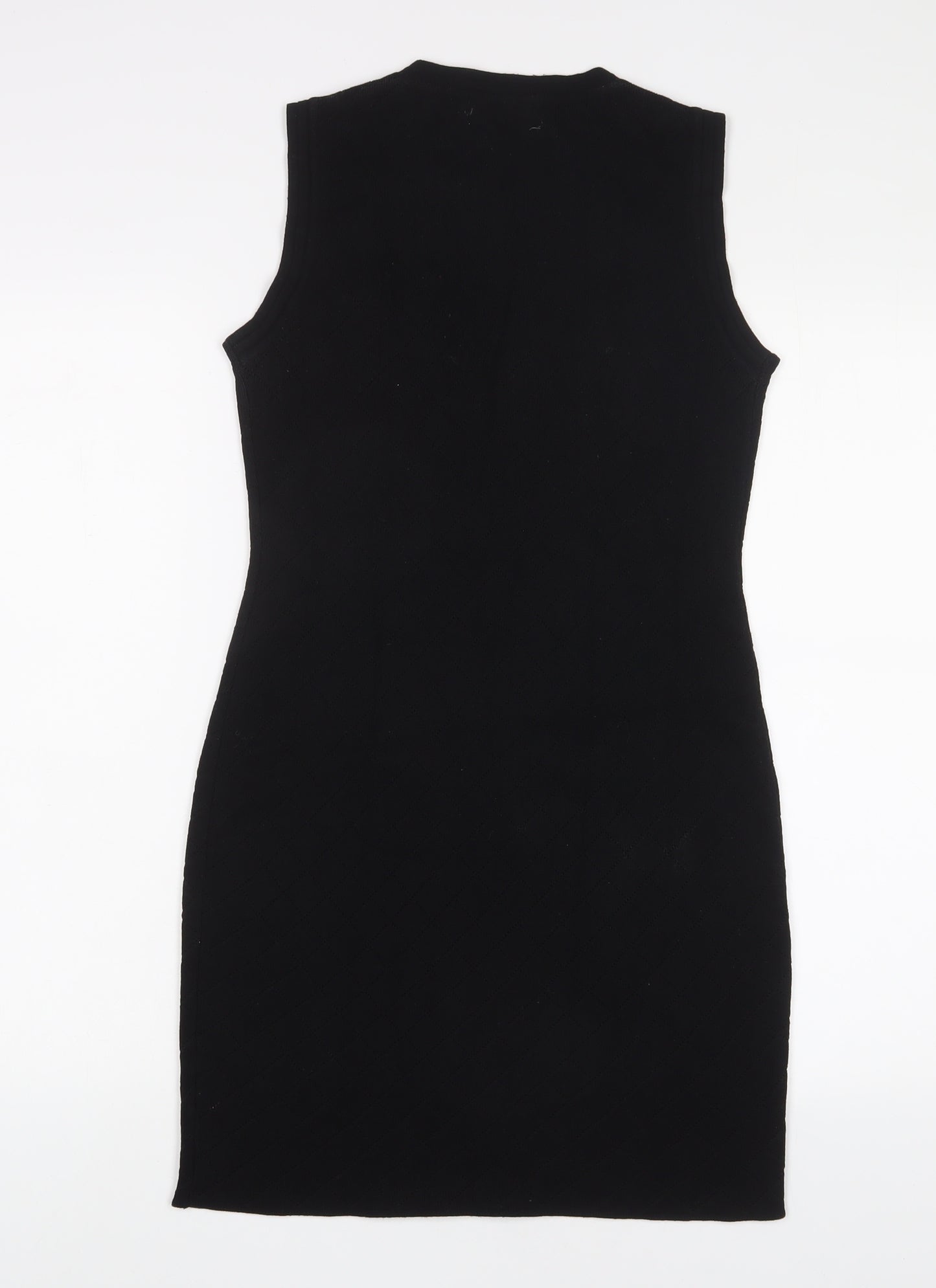 Yu & Me Paris Womens Black Acrylic Jumper Dress Size S Crew Neck Pullover - S/M
