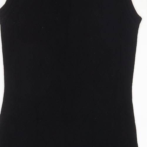 Yu & Me Paris Womens Black Acrylic Jumper Dress Size S Crew Neck Pullover - S/M