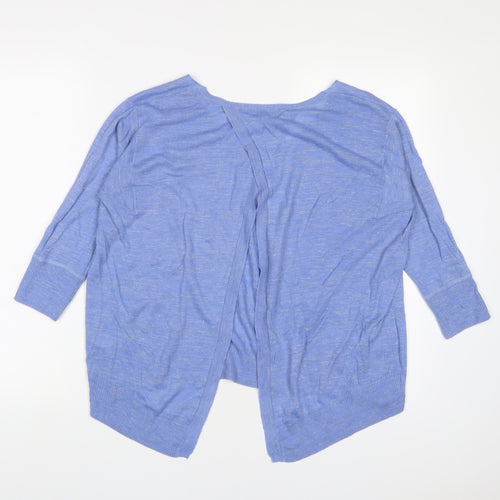 River Island Womens Blue V-Neck Acrylic Pullover Jumper Size 12