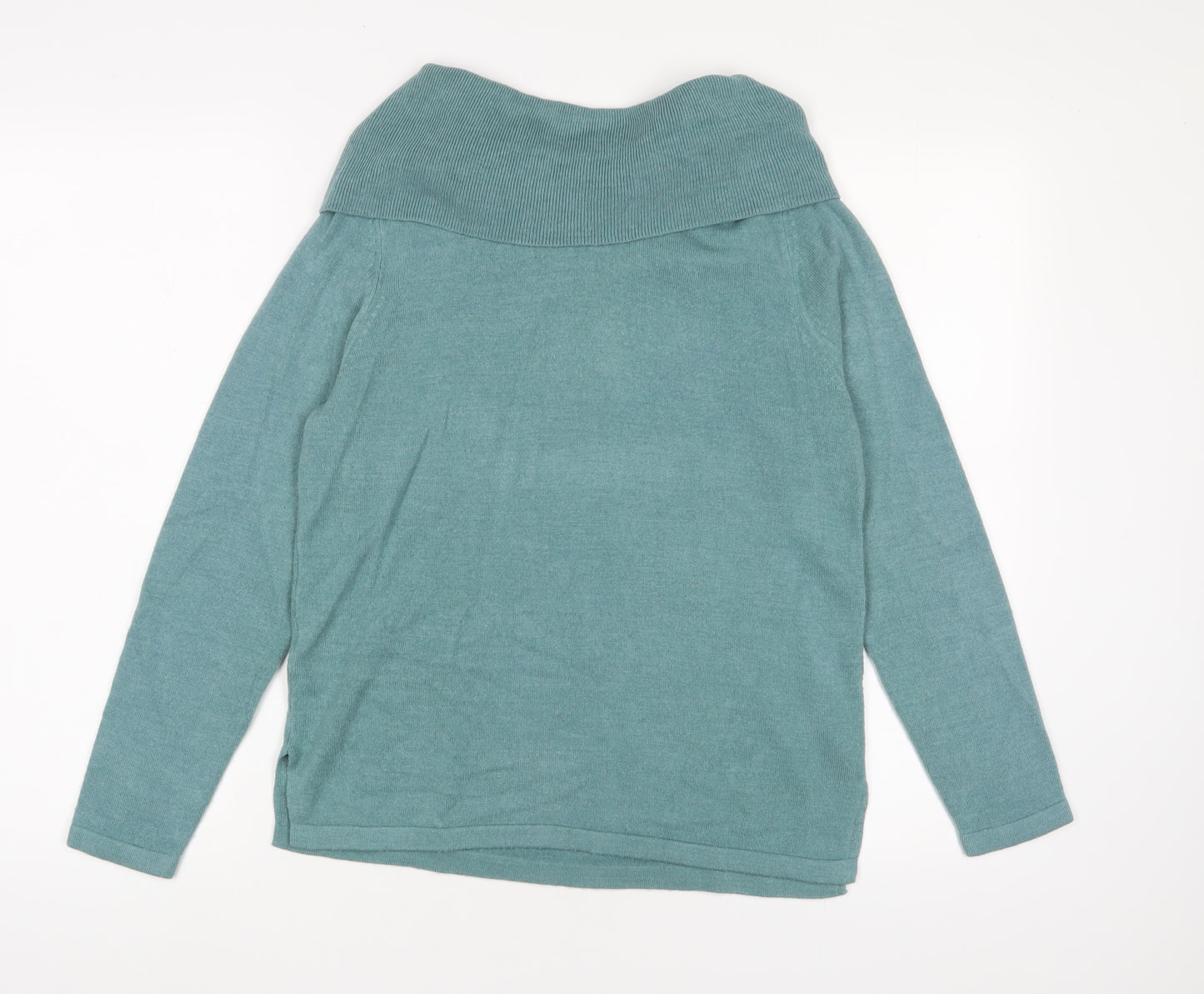 Marks and Spencer Womens Blue Roll Neck Acrylic Pullover Jumper Size 2