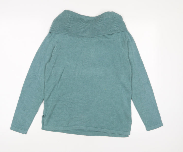 Marks and Spencer Womens Blue Roll Neck Acrylic Pullover Jumper Size 2
