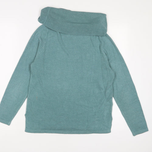 Marks and Spencer Womens Blue Roll Neck Acrylic Pullover Jumper Size 2