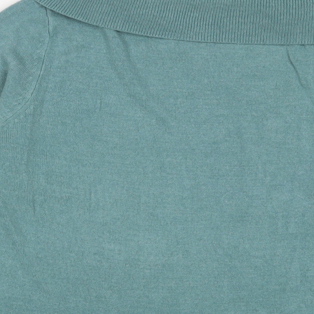 Marks and Spencer Womens Blue Roll Neck Acrylic Pullover Jumper Size 2