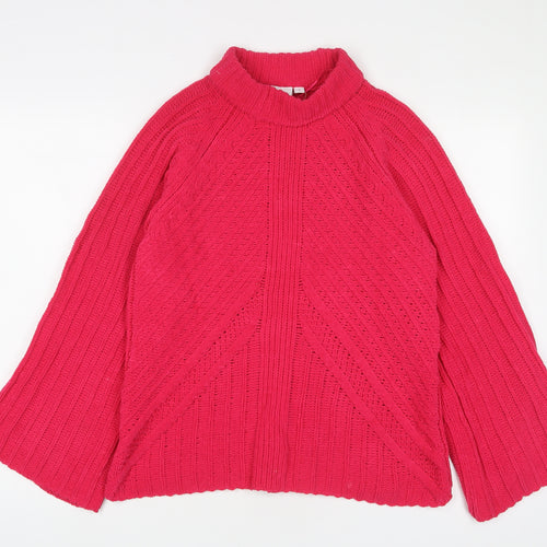 Saint Womens Pink Crew Neck Polyester Pullover Jumper Size S