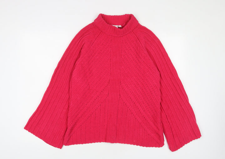 Saint Womens Pink Crew Neck Polyester Pullover Jumper Size S