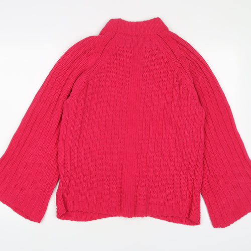 Saint Womens Pink Crew Neck Polyester Pullover Jumper Size S