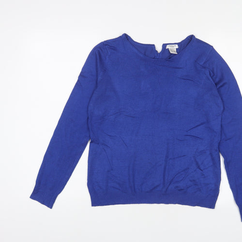 La Redoute Womens Blue Boat Neck Acrylic Pullover Jumper Size 14 - Bows