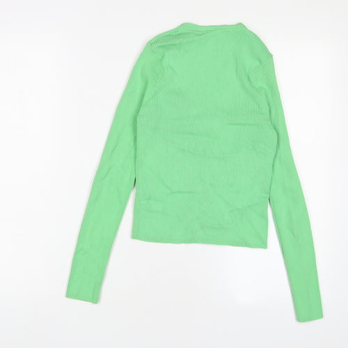 Marks and Spencer Womens Green V-Neck Viscose Cardigan Jumper Size 10