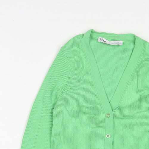 Marks and Spencer Womens Green V-Neck Viscose Cardigan Jumper Size 10