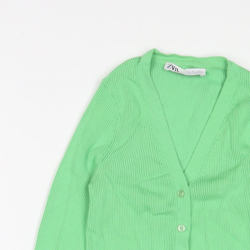 Marks and Spencer Womens Green V-Neck Viscose Cardigan Jumper Size 10