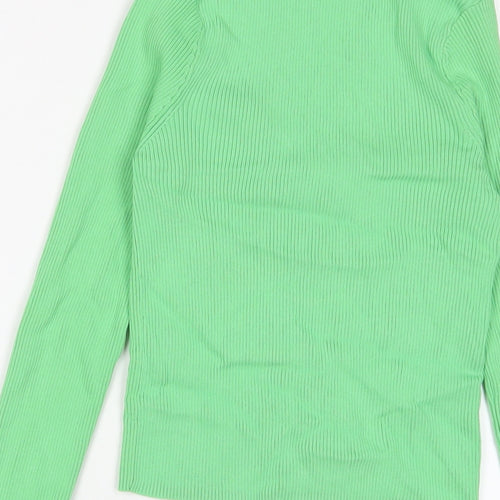Marks and Spencer Womens Green V-Neck Viscose Cardigan Jumper Size 10