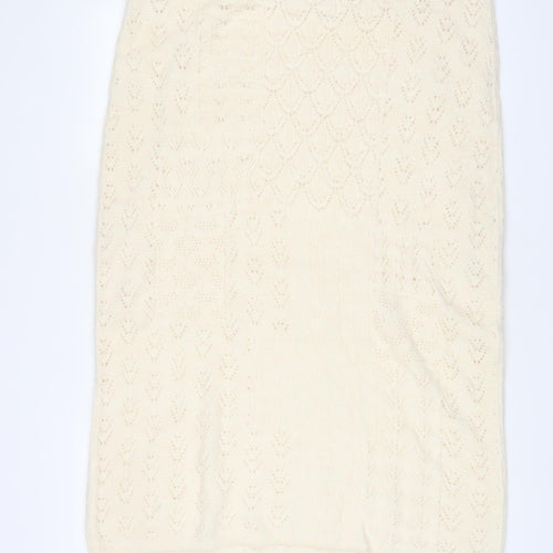 Marks and Spencer Womens Beige Acrylic A-Line Skirt Size XL