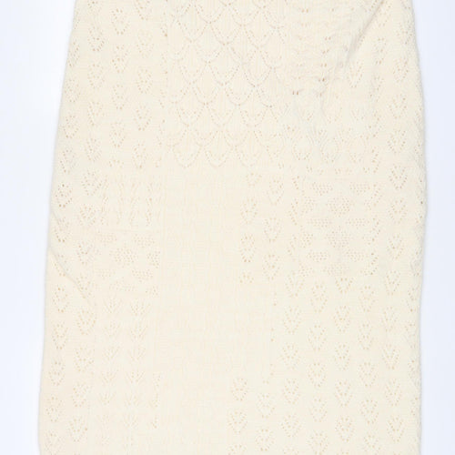 Marks and Spencer Womens Beige Acrylic A-Line Skirt Size XL