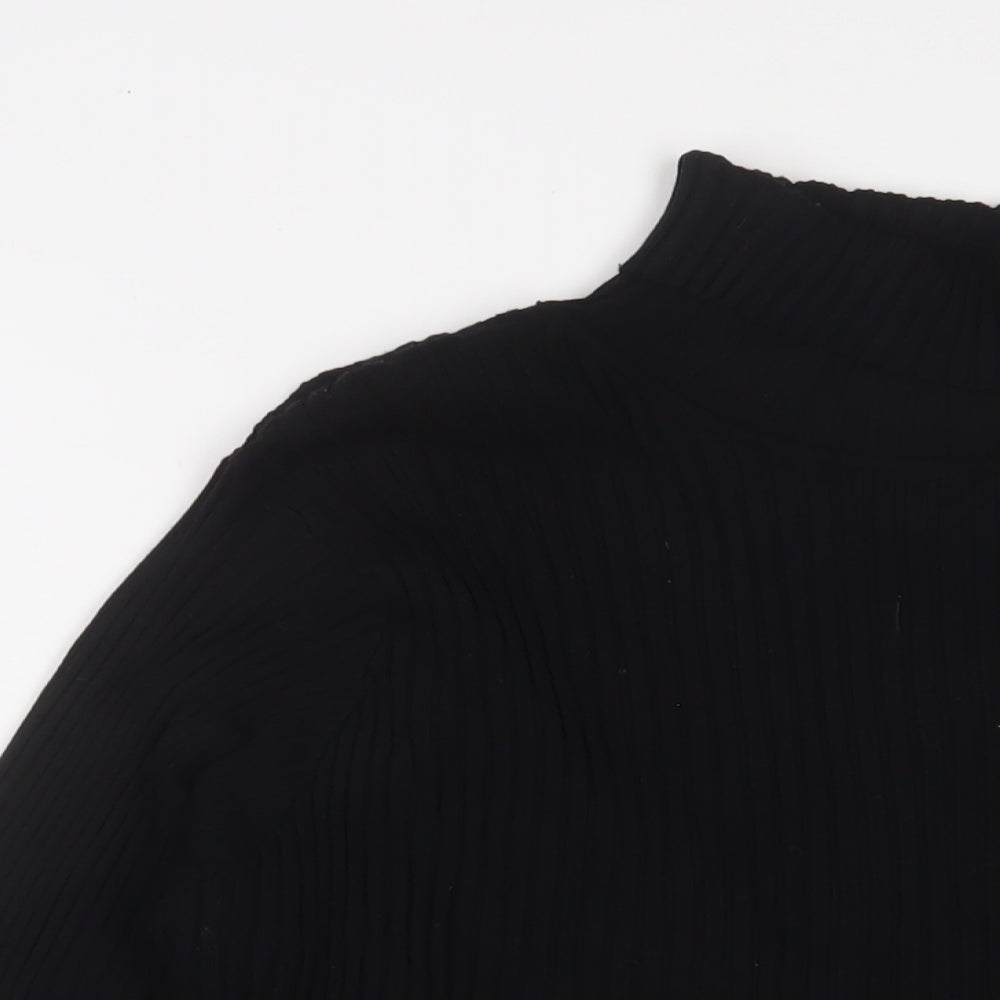 Threadbare Womens Black Roll Neck Viscose Pullover Jumper Size 26