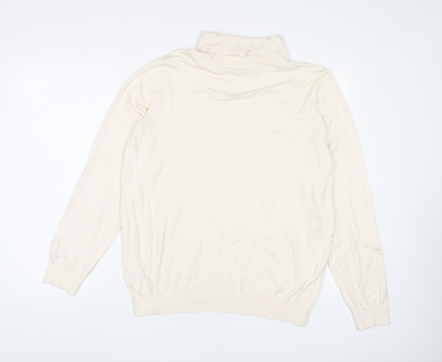 Marks and Spencer Womens Beige Roll Neck Viscose Pullover Jumper Size 20