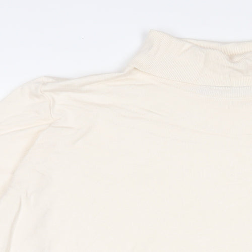 Marks and Spencer Womens Beige Roll Neck Viscose Pullover Jumper Size 20