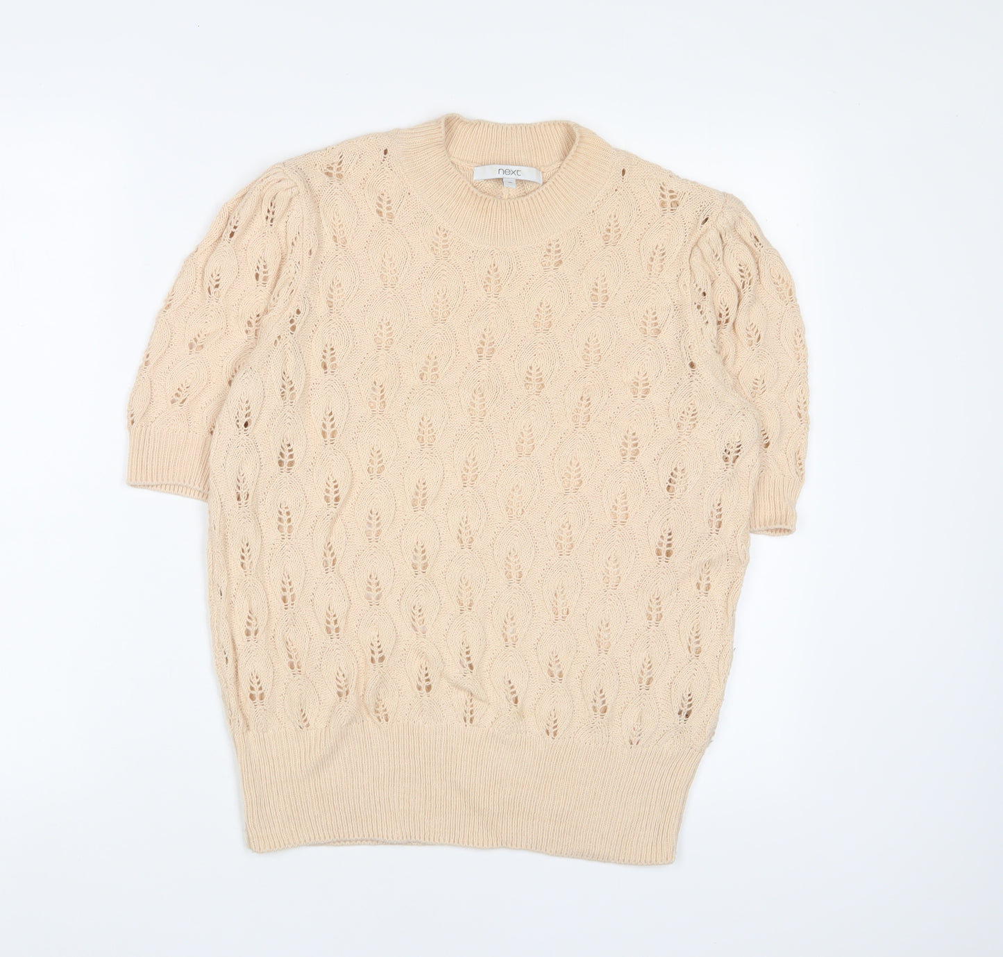 NE3XT Womens Beige Round Neck Cotton Pullover Jumper Size 10