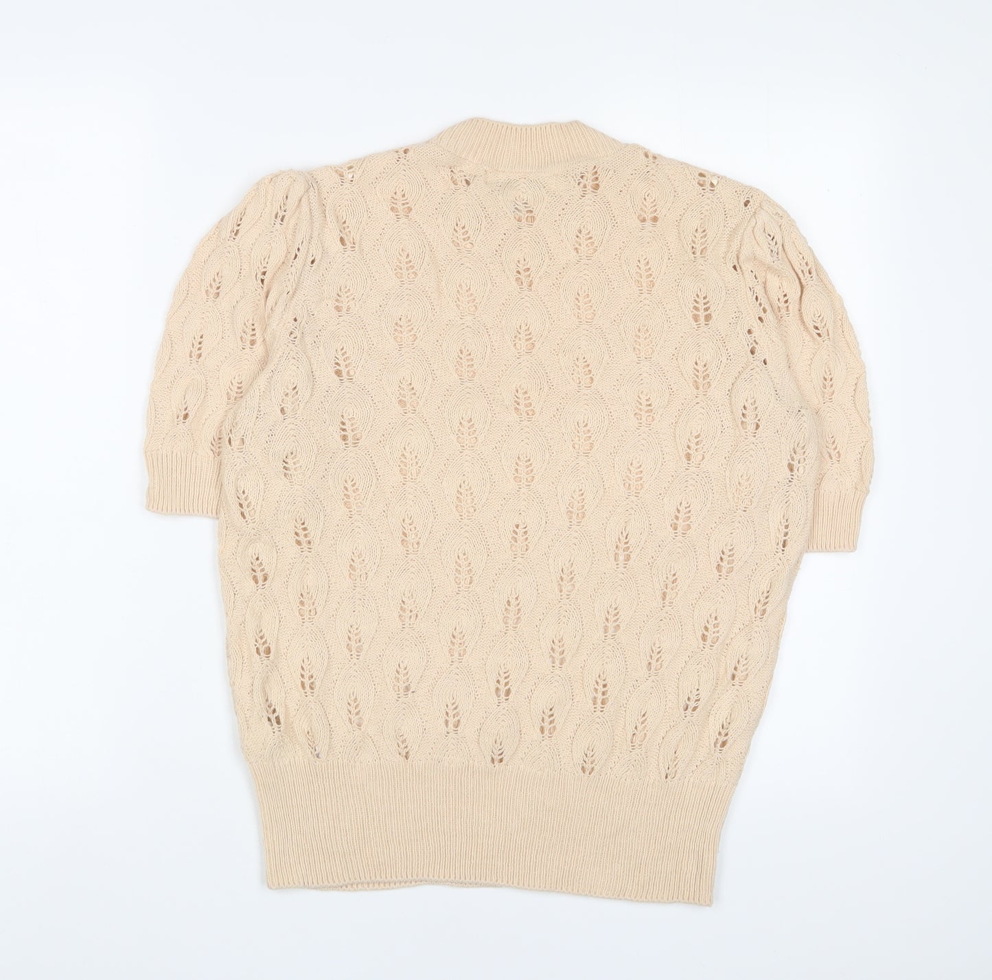 NE3XT Womens Beige Round Neck Cotton Pullover Jumper Size 10