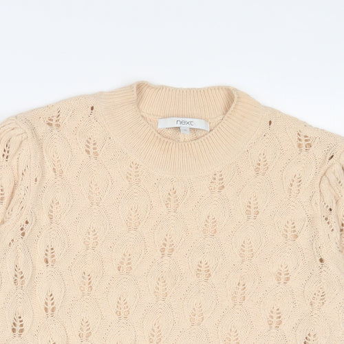 NE3XT Womens Beige Round Neck Cotton Pullover Jumper Size 10