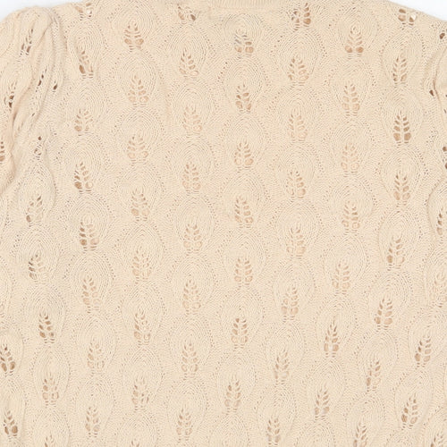 NE3XT Womens Beige Round Neck Cotton Pullover Jumper Size 10