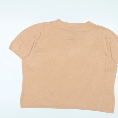 Marks and Spencer Womens Beige Crew Neck Acrylic Pullover Jumper Size 24