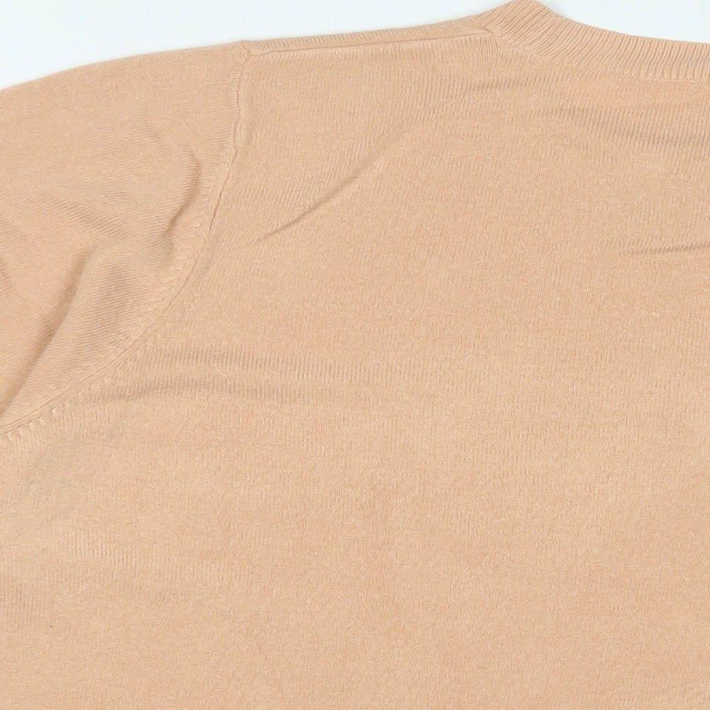 Marks and Spencer Womens Beige Crew Neck Acrylic Pullover Jumper Size 24