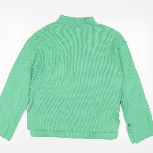 Marks and Spencer Womens Green High Neck Viscose Pullover Jumper Size XS