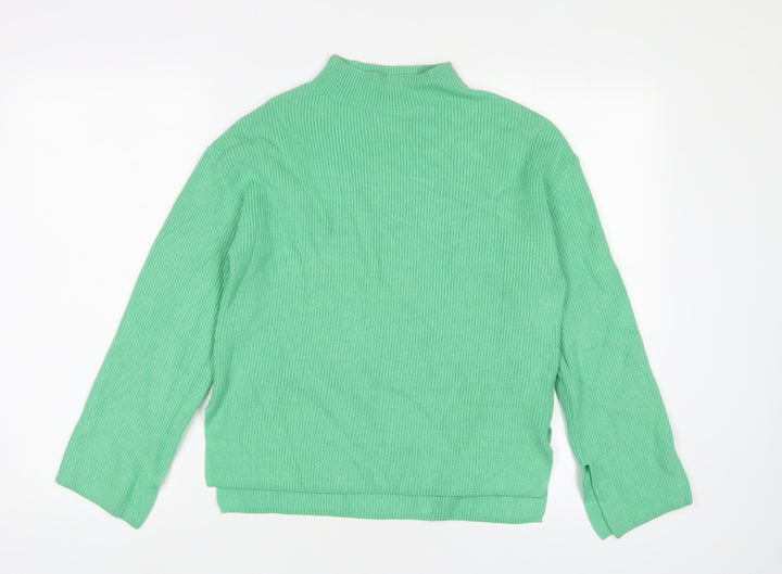 Marks and Spencer Womens Green High Neck Viscose Pullover Jumper Size XS