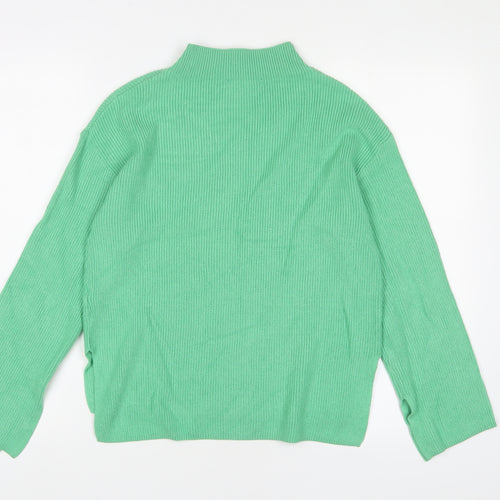 Marks and Spencer Womens Green High Neck Viscose Pullover Jumper Size XS