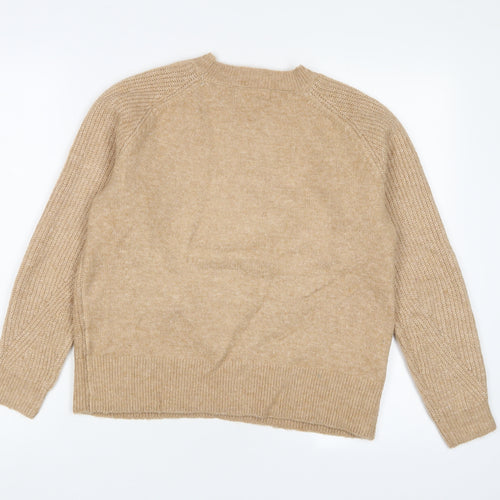Marks and Spencer Womens Brown Round Neck Acrylic Pullover Jumper Size S