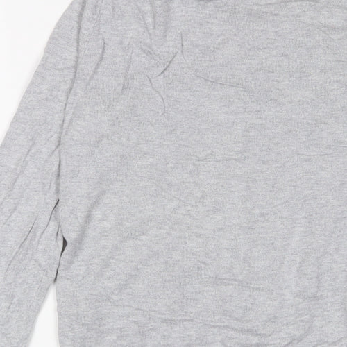 EDC Womens Grey Crew Neck Cotton Cardigan Jumper Size S