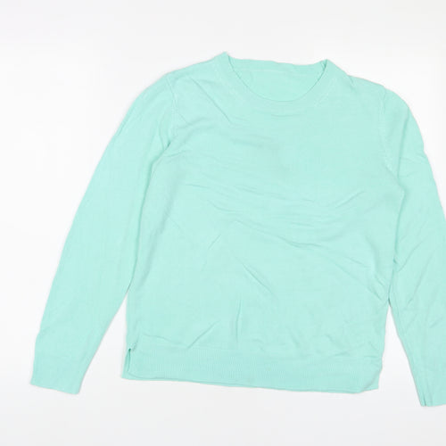 Marks and Spencer Womens Blue Crew Neck Acrylic Pullover Jumper Size 12