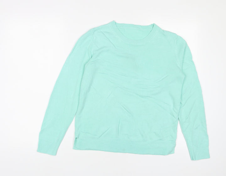 Marks and Spencer Womens Blue Crew Neck Acrylic Pullover Jumper Size 12