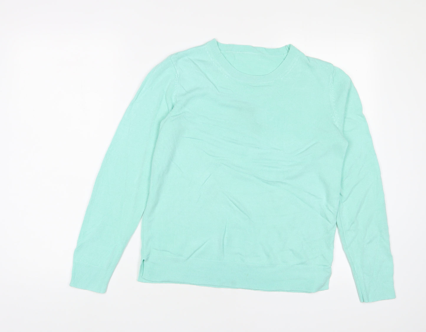 Marks and Spencer Womens Blue Crew Neck Acrylic Pullover Jumper Size 12
