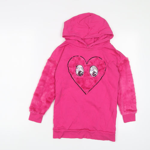 Blue Zoo Girls Pink Cotton Pullover Hoodie Size 8-9 Years Pullover - Sequins