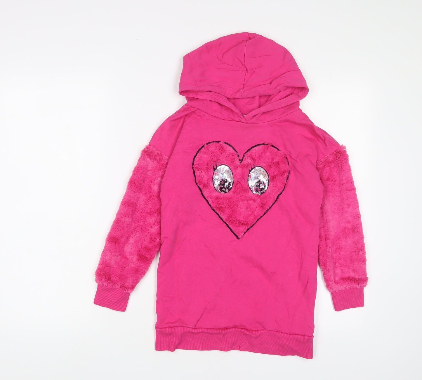 Blue Zoo Girls Pink Cotton Pullover Hoodie Size 8-9 Years Pullover - Sequins