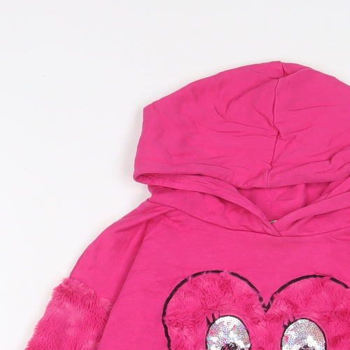 Blue Zoo Girls Pink Cotton Pullover Hoodie Size 8-9 Years Pullover - Sequins