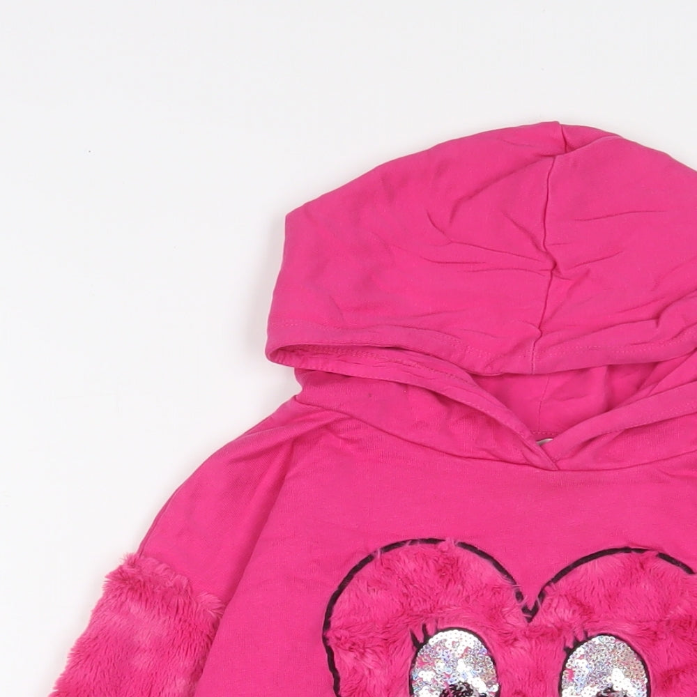 Blue Zoo Girls Pink Cotton Pullover Hoodie Size 8-9 Years Pullover - Sequins