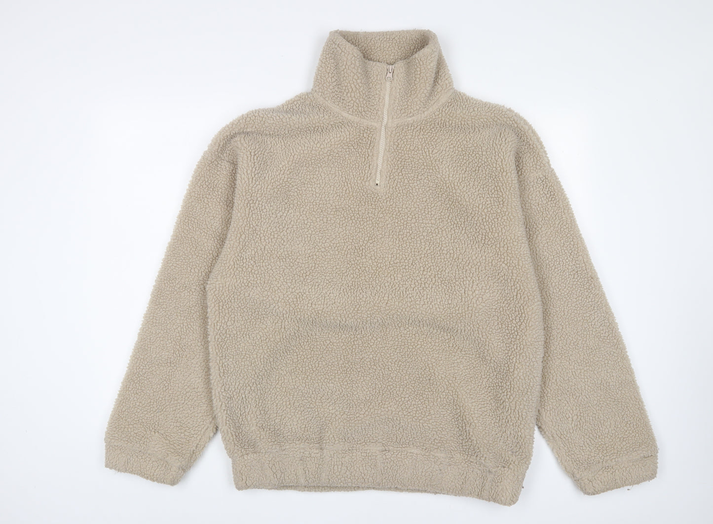 ASOS Womens Beige Polyester Pullover Sweatshirt Size 8 Zip - 1/2 Zip