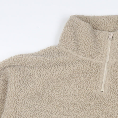 ASOS Womens Beige Polyester Pullover Sweatshirt Size 8 Zip - 1/2 Zip