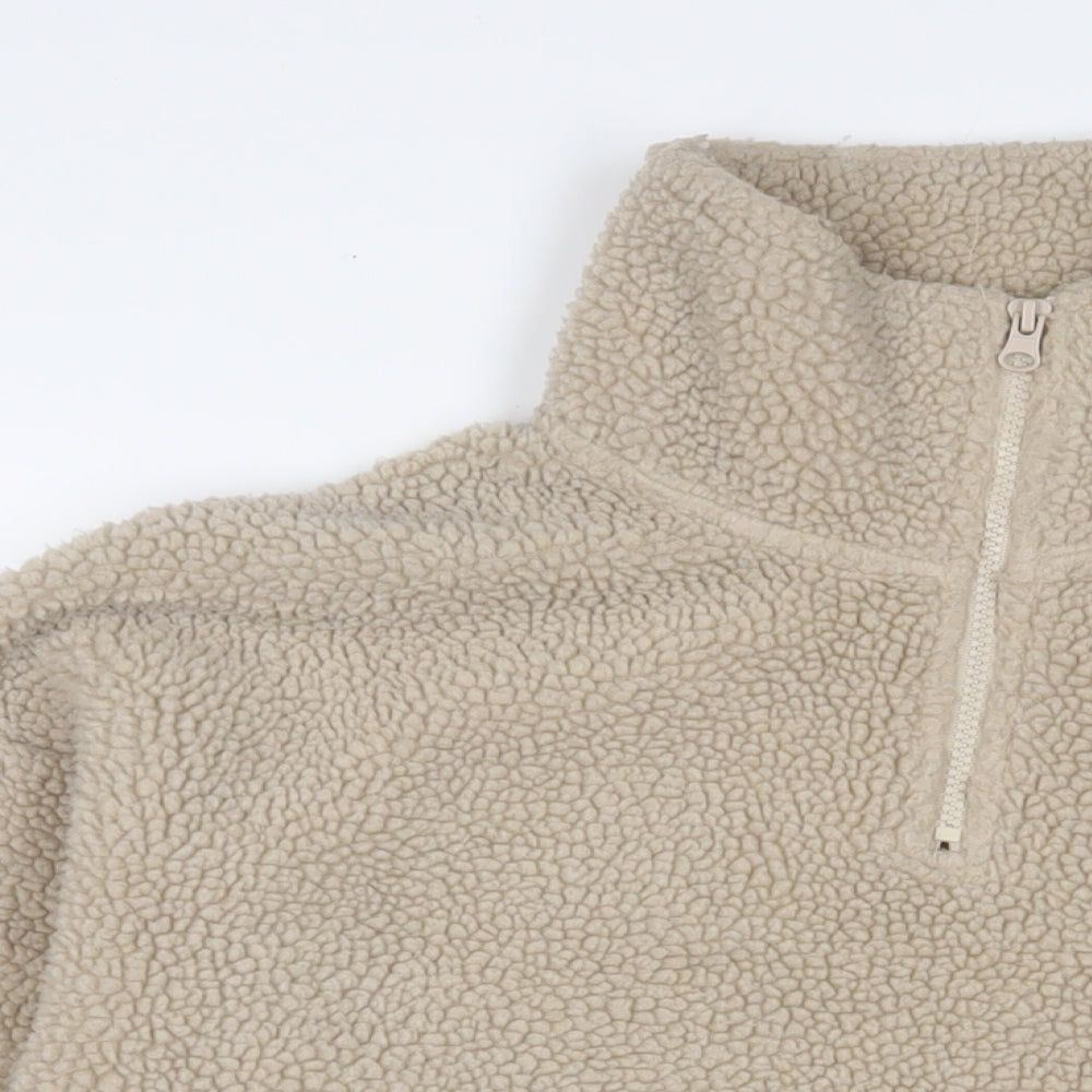 ASOS Womens Beige Polyester Pullover Sweatshirt Size 8 Zip - 1/2 Zip