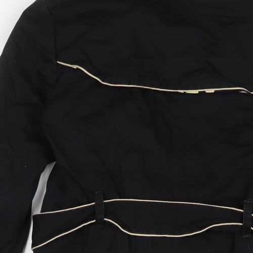 Gap Womens Black Overcoat Jacket Size S Button - Belted