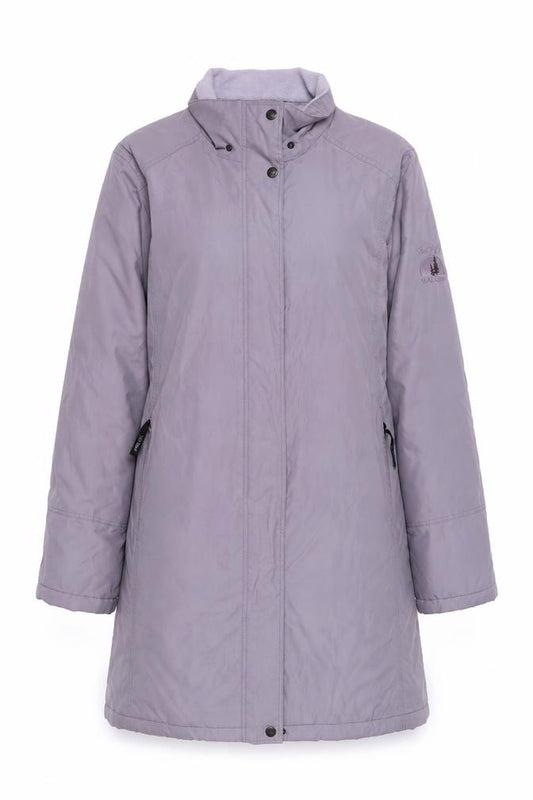 Front view of Jack Murphy women’s purple jacket coat, size UK 12, zip - zip pockets