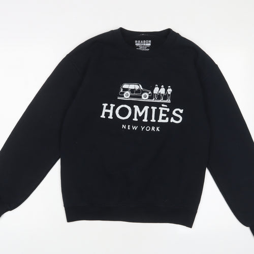 Reasons Womens Black Cotton Pullover Sweatshirt Size S Pullover