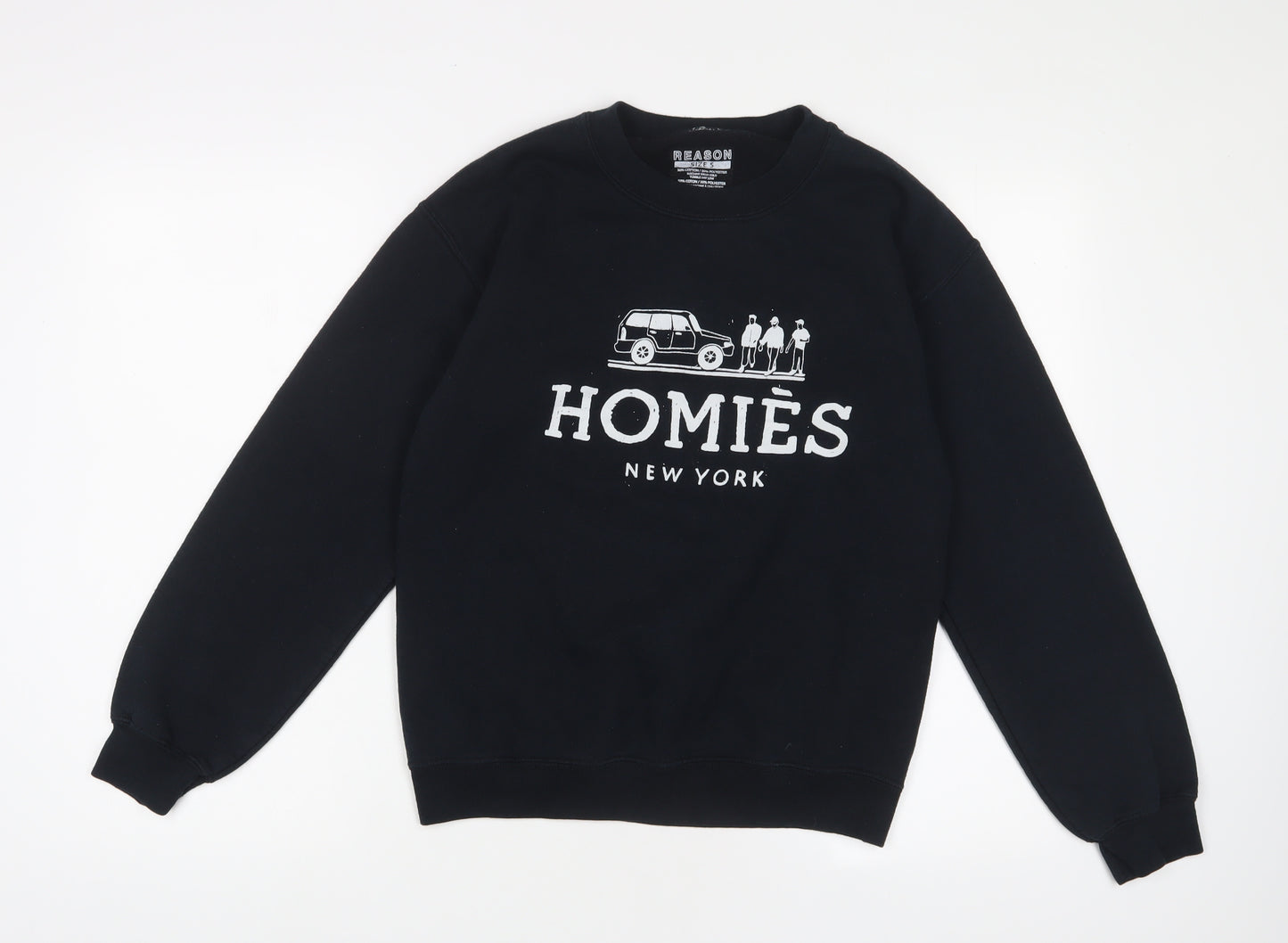 Reasons Womens Black Cotton Pullover Sweatshirt Size S Pullover