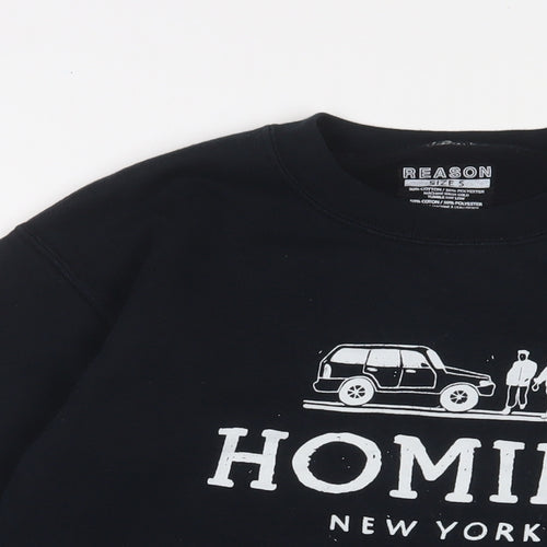 Reasons Womens Black Cotton Pullover Sweatshirt Size S Pullover