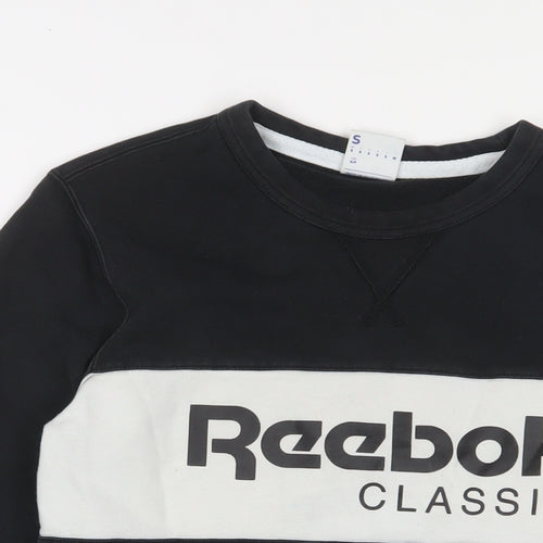 Reebok Mens Black Cotton Pullover Sweatshirt Size S