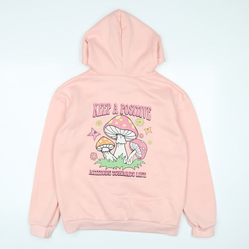 stmove Womens Pink Polyester Pullover Hoodie Size M Pullover